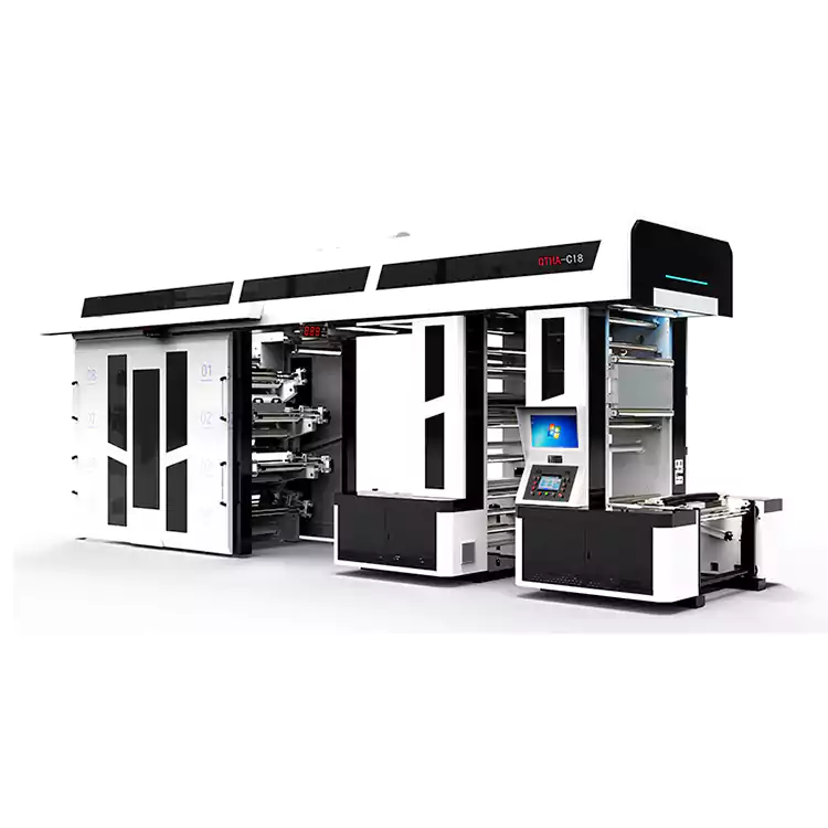 8 कलर्स फ्लेक्सोग्राफिक प्रिंटिंग प्रेस शॉपिंग बॅग प्रिंटिंगसाठी सानुकूलित