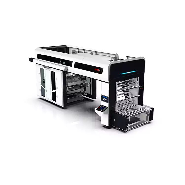 सेंट्रल ड्रम फ्लेक्सोग्राफिक 6 कलर प्लॅस्टिक फ्लेक्सो प्रिंटिंग मशिनरी