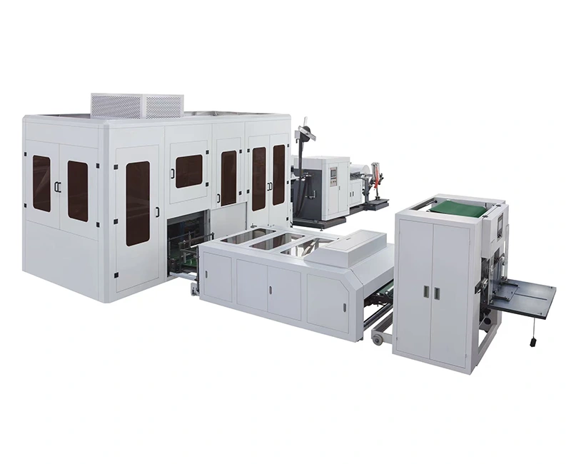 प्रचंड कंपनसंख्या असलेल्या (ध्वनिलहरी) न विणलेल्या डी-कट आणि बॉक्स प्रकार बॅग बनविण्याचे मशीन